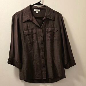 Dressbarn Womens Button Down Top L